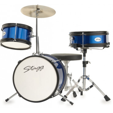 Batterie enfant 3 fûts Bleue 12' - Stagg - Percussions enfants