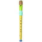 Flûte en bois peint 32 cm Vert/Bleu/Jaune