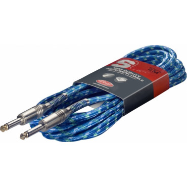 Câble Corde jack/jack 6m bleu