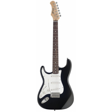 Guitare Electrique Gaucher type S Noire