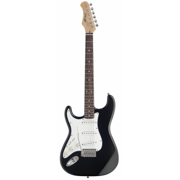 Stagg - Guitare électrique gaucher 4 4 débutant S300 Noire