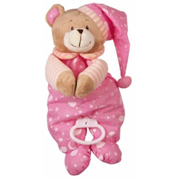 Peluche musicale Ourson Rose