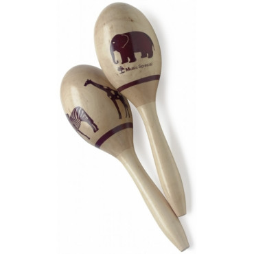 Paire de maracas bois Africain