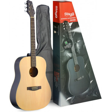 Stagg - Pack guitare folk débutant - guitare acoustique 4 4 - Noïzikidz