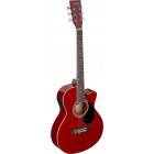 Guitare Folk Electro-Acoustique Rouge