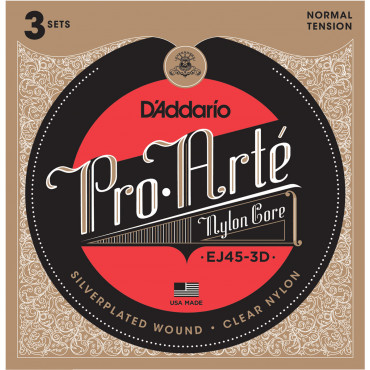 Pack 3 Jeux Classique EJ45-3D Pro Arte D'Addario 