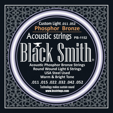 Jeu de cordes pour guitare Black Smith ACOUSTIQUE 11-52