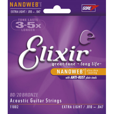 Cordes Extra-Lights Elixir 11002 pour Guitare acoustique