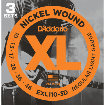 Pack 3 Jeux de Cordes D'Addario EXL110-3D