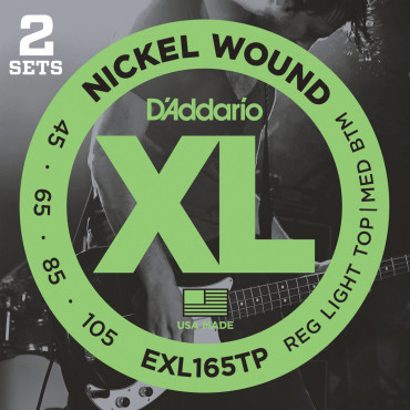 2 Jeux de Cordes D'Addario EXL165TP pour Bass