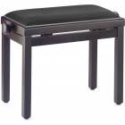 Banquette en palissandre mat pour piano, avec pelote en velours noir