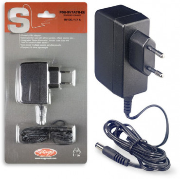 Adaptateur secteur de 9 V / 1,7 A, polarité inverse pour pédales d'effets