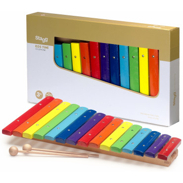 Xylophone enfant 15 tons bois couleurs nature Stagg