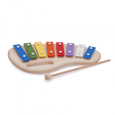 Goki - Mini-xylophone 5 lames bois coloré 4 tons - Jouet musical - Eveil  musical