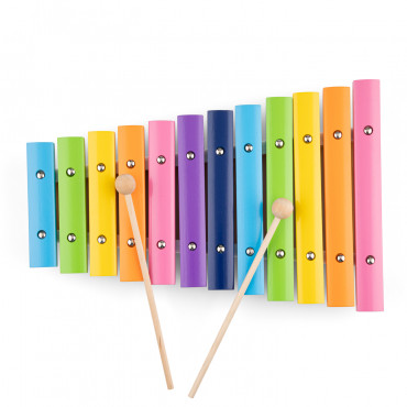 Goki - Mini-xylophone 5 lames bois coloré 4 tons - Jouet musical - Eveil  musical